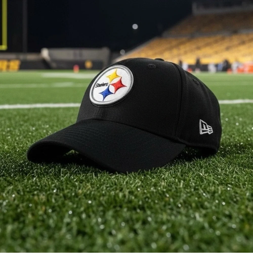 New Era 9FORTY Pittsburgh Steelers Black Adjustable Hat Football Cap